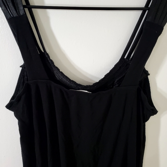 Body Central Black Womens Camisol Tank Top Embellished Neck Line Large - Picture 9 of 11
